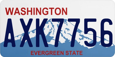 WA license plate AXK7756