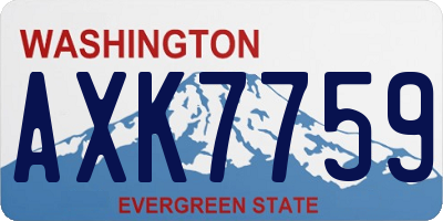 WA license plate AXK7759