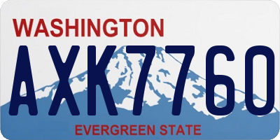 WA license plate AXK7760