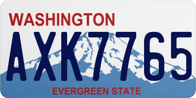 WA license plate AXK7765