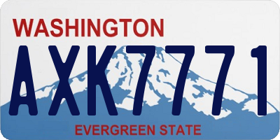 WA license plate AXK7771
