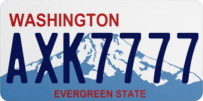 WA license plate AXK7777