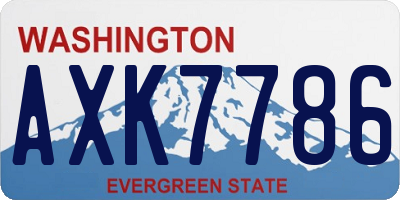WA license plate AXK7786