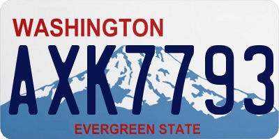 WA license plate AXK7793