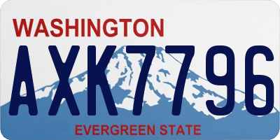 WA license plate AXK7796