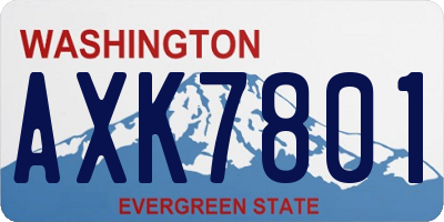 WA license plate AXK7801