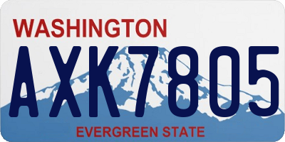 WA license plate AXK7805