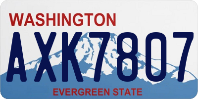 WA license plate AXK7807