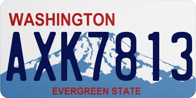 WA license plate AXK7813