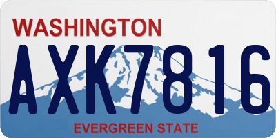 WA license plate AXK7816