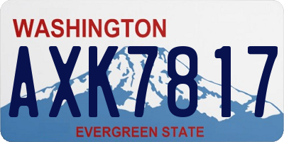 WA license plate AXK7817