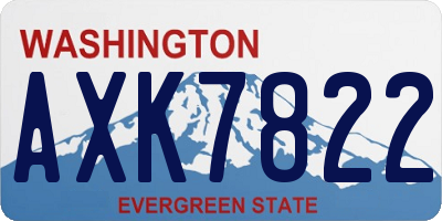 WA license plate AXK7822