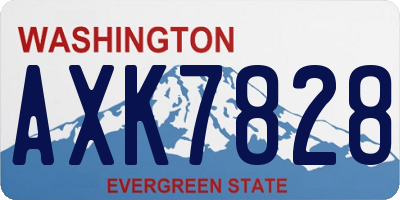 WA license plate AXK7828