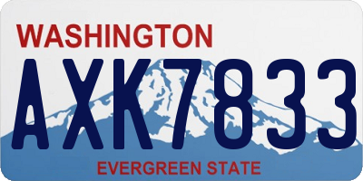 WA license plate AXK7833