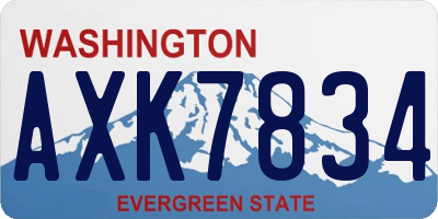 WA license plate AXK7834
