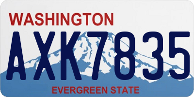 WA license plate AXK7835