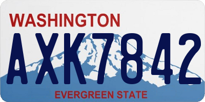 WA license plate AXK7842
