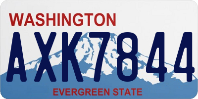 WA license plate AXK7844