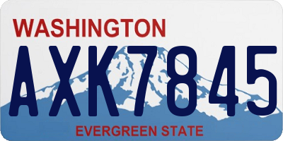 WA license plate AXK7845