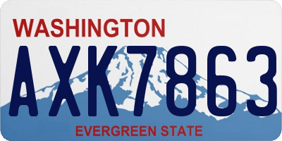 WA license plate AXK7863