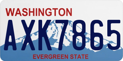 WA license plate AXK7865