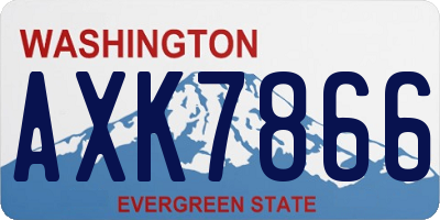 WA license plate AXK7866