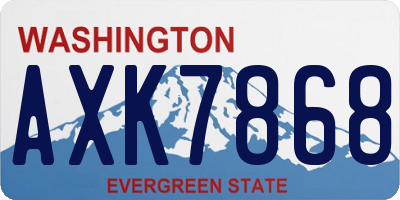 WA license plate AXK7868