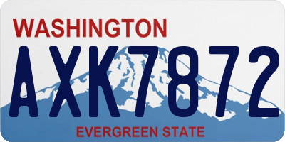 WA license plate AXK7872