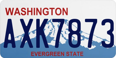 WA license plate AXK7873
