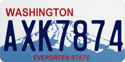 WA license plate AXK7874