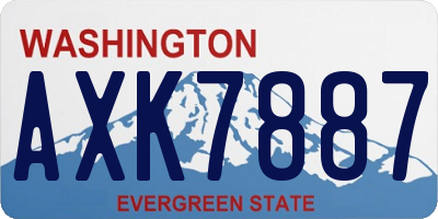 WA license plate AXK7887