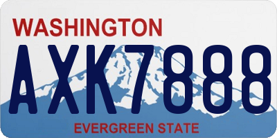 WA license plate AXK7888