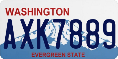 WA license plate AXK7889