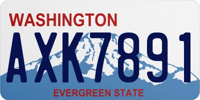 WA license plate AXK7891