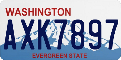 WA license plate AXK7897