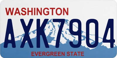 WA license plate AXK7904