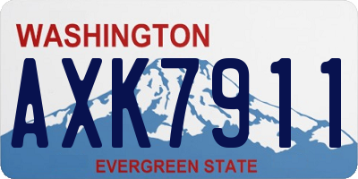 WA license plate AXK7911