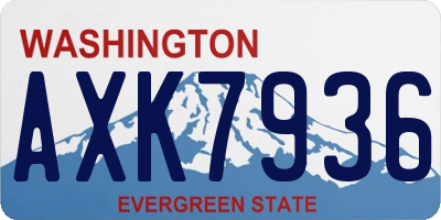 WA license plate AXK7936