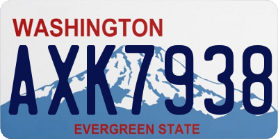 WA license plate AXK7938
