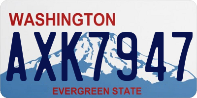 WA license plate AXK7947
