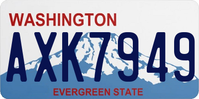 WA license plate AXK7949