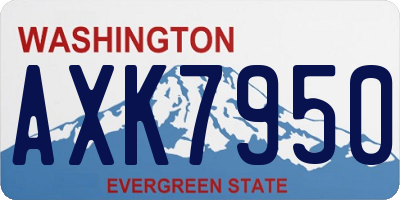 WA license plate AXK7950