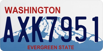 WA license plate AXK7951