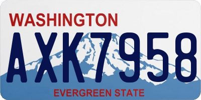 WA license plate AXK7958