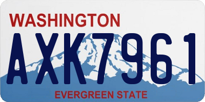WA license plate AXK7961