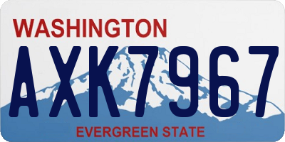 WA license plate AXK7967