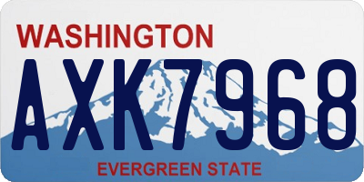 WA license plate AXK7968