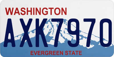 WA license plate AXK7970