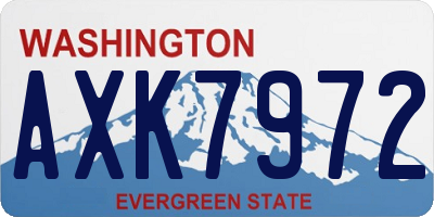 WA license plate AXK7972