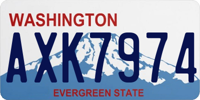 WA license plate AXK7974
